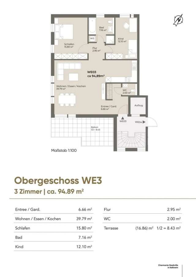 Keine Heizkosten! Exklusive 3 Zi.-Neubauwohnung mit Sonnenterrasse