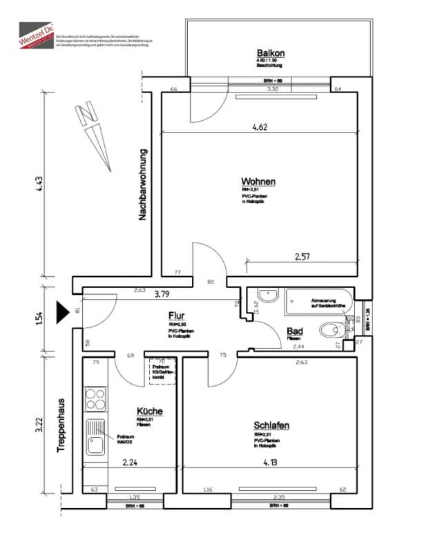 Renovierte Wohnung im EG mit Balkon