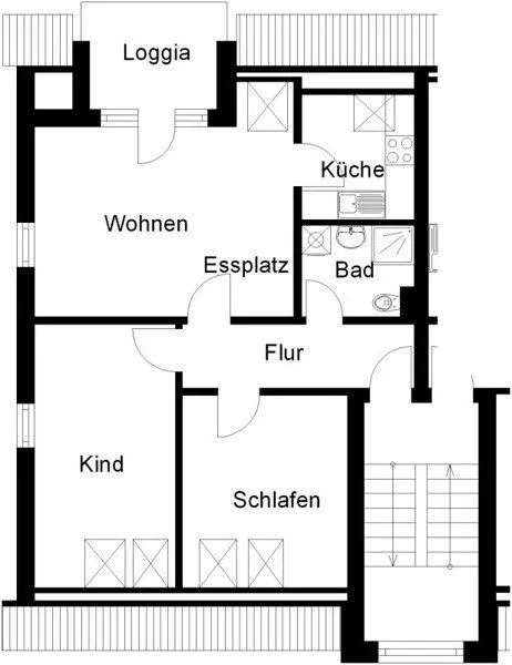 Dachgeschosswohnung mit Balkon und zwei Schlafzimmern  frisch renoviert