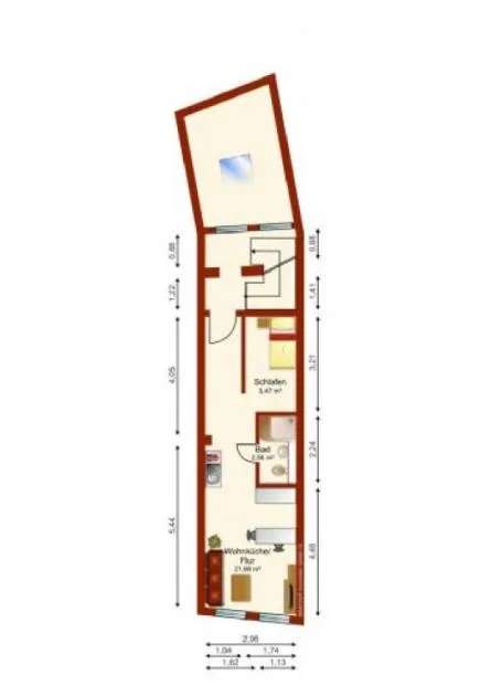 ✅ Neuwertige 1-Zimmer-Wohnung mit Balkon und Einbauküche in