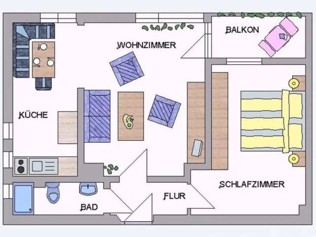 ▷ Groß Karben. Schicke Wohnung. Einbauküche, Laminatboden,