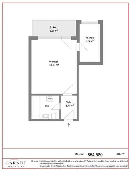 1-Zimmer-Wohnung mit Südbalkon in guter Lage