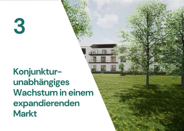 Kapitalanlage, Altersvorsorge, Pflegeimmobilie, Betreutes Wohnen, Seniorenwohnung, Invest, Anlageimmobilie, KfW-gefördert, hohe Steuervorteile, kein Vermietungsaufwand, bis zu 4,60 % Rendite