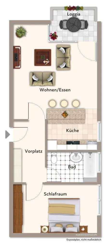 Ideales Angebot! Gemütliche 2 Zimmer-Wohnung mit Balkon & PKW-Stellplatz!